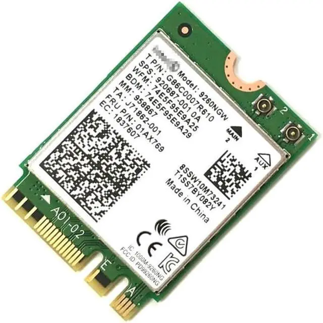 Alt view image 5 of 5 - Dual Band Wireless-AC 9260 For Intel 9260NGW NGFF 802.11ac MU-MIMO 1730Mbps 1.73Gbps WiFi + Bluetooth 5.0 Card Fit Windows 10
