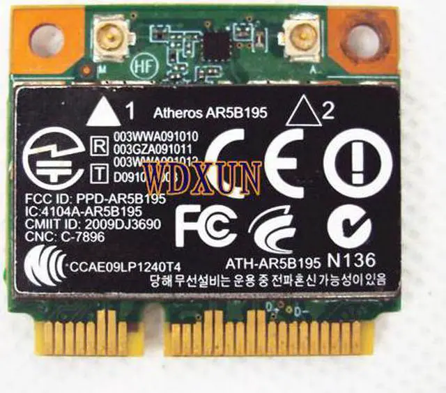 Main image of Wireless wifi N + Bluetooth BT 3.0 Half PCI-E Card Atheros AR5B195 for HP 592775-001