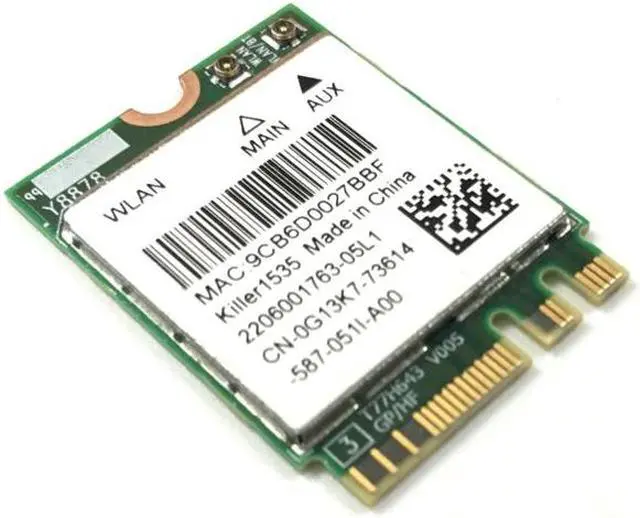 Alt view image 2 of 6 - Wlan 2-in-1 Killer Wireless 1535 802.11 A/b/g/n/ac + Bluetooth 4.1 ; M.2 2230 Wifi Card Network 802.11ac 867mbps Ethernet