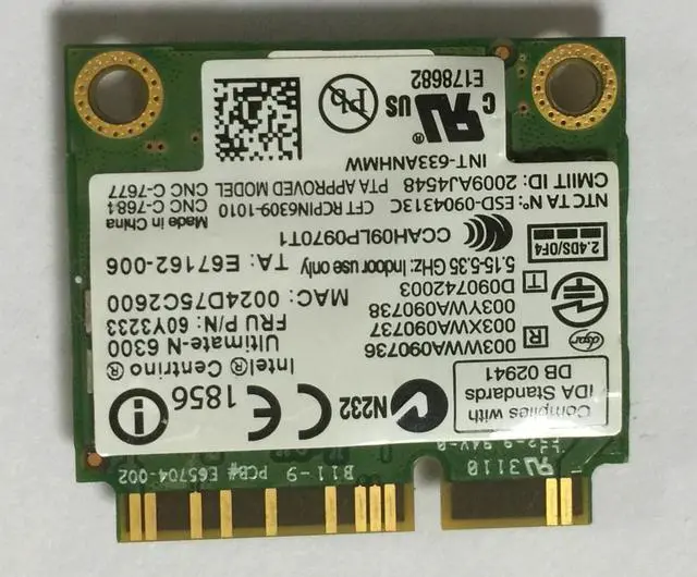 Alt view image 2 of 2 - Wireless Wifi For Laptop Ibm 60y3233 Intel 6300agn Mini Pci-e Pcie Modem Hotspot Card Ultimate-n 802.11a/g/n 2.4g And 5.0 Ghz