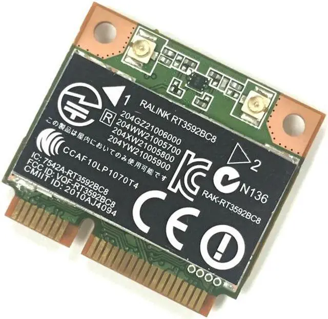 Main image of RALINK Rt3592 rt3592bc8 Dual band 300Mbps Wifi half Mini PCI-E Wireless-N Card SPS: 630813-001 For hp 4230s 4430s 4530s 4730s