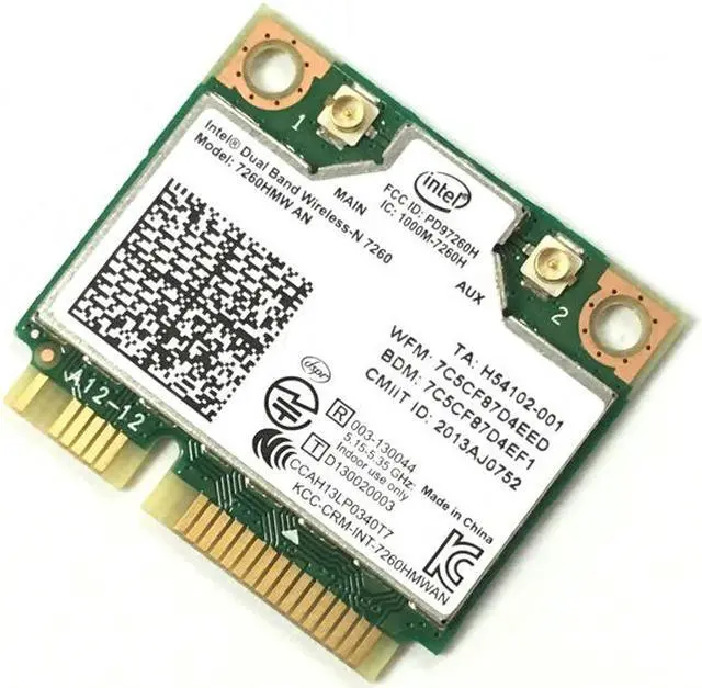 Main image of Dual band Wireless N 7260HMWAN 7260 7260hmw an Wifi Bluetooth 4.0 Card for Intel mini PCI-E 300Mbps network 2.4G/5G  717381-001