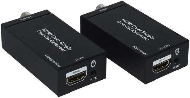 Alt view image 2 of 6 - NK-C100IR 1080P HDMI Over Single Coaxial Extender (Transmitter + Receiver) with IR Coaxial Cable, Signal Range up to 100m