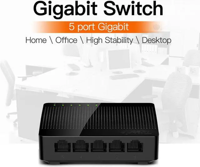 Alt view image 6 of 7 - Tenda SG105 Mini 5 Ports 1000Mpbs Fast Gigabit Ethernet Network Switch LAN HUB Desktop Switch