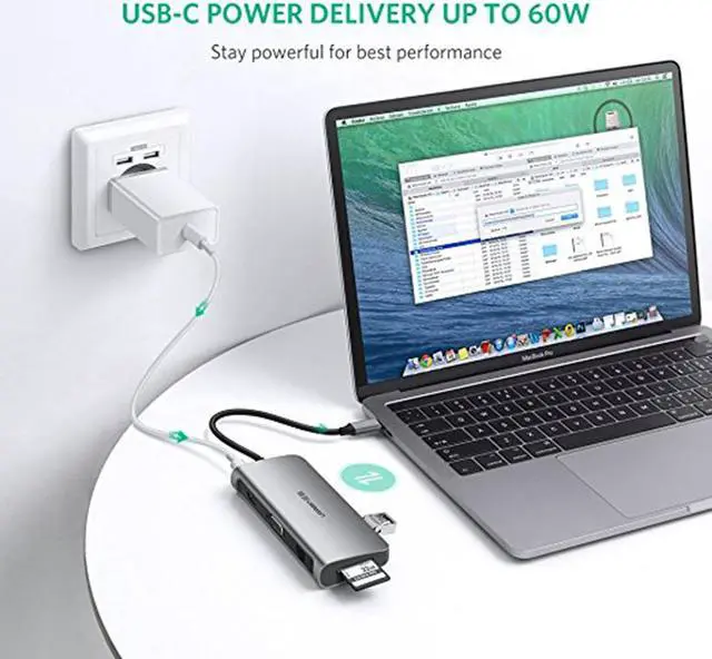Alt view image 7 of 7 - UGREEN CM179 8 in 1 VGA & HDMI & Gigabit Ethernet Port & USB-C / Type-C Charging Port & 3 x USB3.0 & TF / SD Card Slot to USB-C / Type-C Male HUB Splitter Adapter, Total Length: 10cm