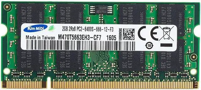 Main image of Kim MiDi 1.8V DDR2 800MHz 2GB Memory RAM Module for Laptops
