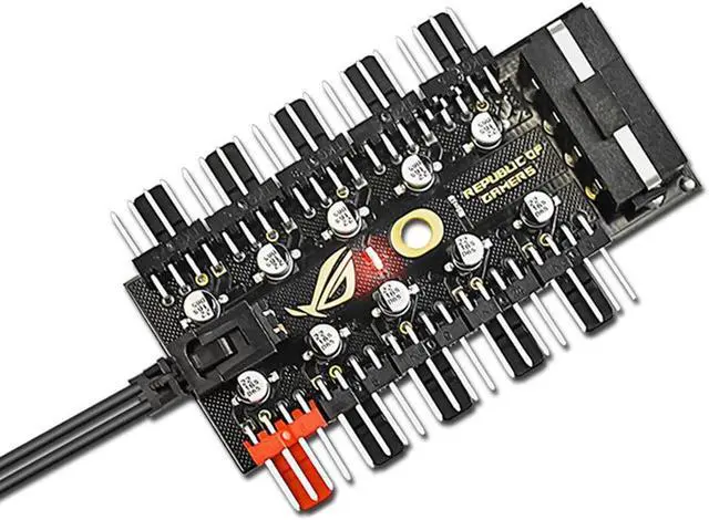 Alt view image 3 of 8 - Motherboard 1 to 10pin fan 4 Pin PWM Cooler Fan HUB Splitter Extension 12V Power Supply Socket PC Speed Controller Adapter Large 4D port power supply