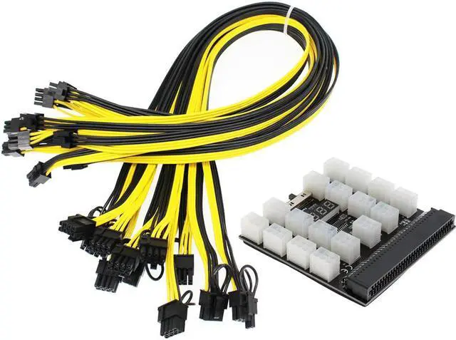 Alt view image 2 of 7 - Breakout Board And Cable, Power Supply Breakout Board And 17pcs 18AWG Cable For HP 1200 /750W Watt Power Module Mining Ethereum