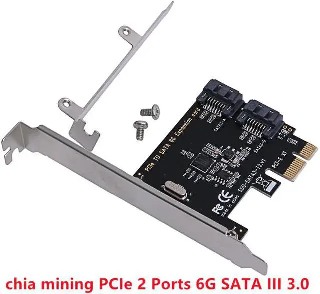 Main image of PCIe PCI Express to SATA3.0 2-Port SATA III 6G Controller Expansion Card Adapter For chia mining