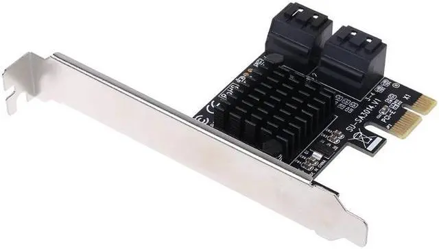 Alt view image 2 of 7 - PCI-E x1 to 4 Ports SATA3.0 6G High Speed Expansion SATA Controller Card Mining Card Miner Adapter Card SSD IPFS Mining Adapter Card Marvell 88SE9215 With High/Low Profile Bracket