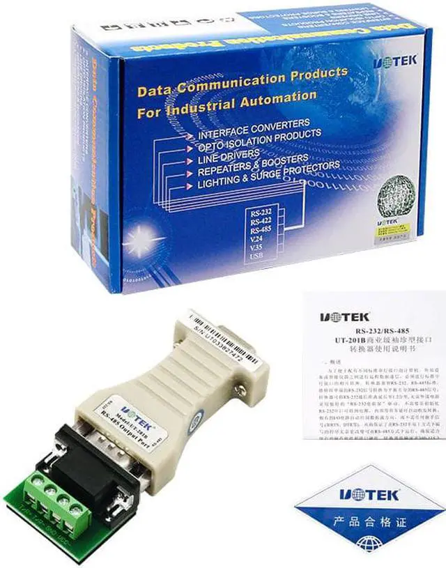 Alt view image 6 of 8 - UTEK UT-201B RS232 to RS485 Converter COM DB9 Industrial-grade Two-way Transmission 1.2KM Communication Protocol No Need Power