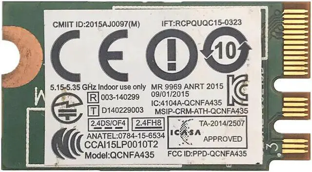 Alt view image 2 of 2 - Atheros QCNFA435 AC NGFF 433Mbps 802.11ac WIFI Bluetooth 4.1 for lenovo IdeaPad 300 300S 500 Y700 B41-80 B51-80 FRU 00JT477