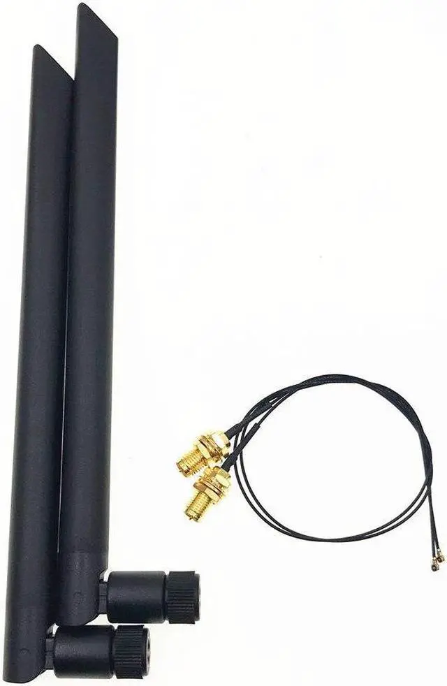 Alt view image 4 of 5 - 6dbi Dual Band 2.4G/5Ghz MHF4 Antennas set + Intel 8265NGW Wireless-AC 8265 NGFF 802.11ac 867Mbps 2x2 MU-MIMO WIFI BT 4.2 Card