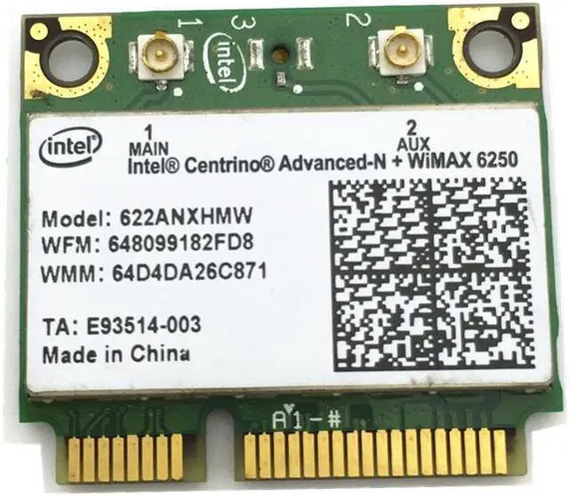 Main image of Wireless card For Centrino Advanced-N + WiMAX Intel 6250 Wireless MINI PCI-E Dual Band Card 622ANXHMW 802.11a/b/g/n 300 Mbps