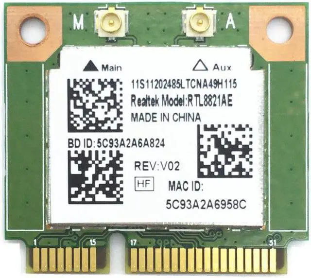Main image of Wireless WiFi RTL8821AE 802.11a/b/g/n/ac WiFi 2.4/5.0 GHz Bluetooth 4.0 Combo Card Exceed Intel 3160