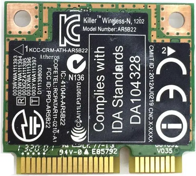 Main image of For networks Killer N1202 AR5B22 DUAL BAND N+BLUETOOTH BT WIRELESS WIFI CARD