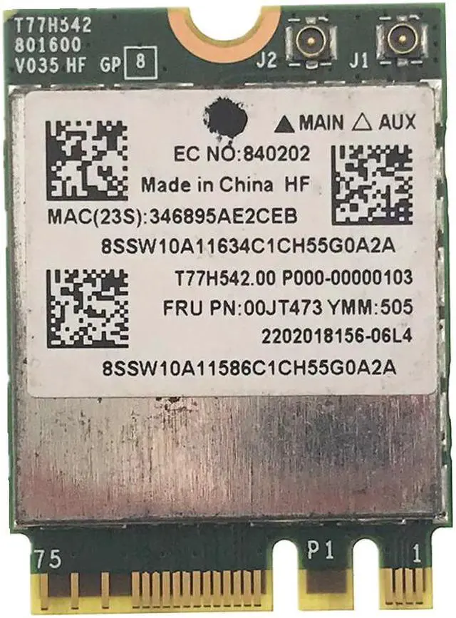 Main image of BCM943162ZP AC WLAN Card 2.4G&5G 433M Wifi +Bluetooth 4.0 NGFF FRU 00JT473 for Lenovo G50-30 45 70 70M Z50-70-75 E455 E555