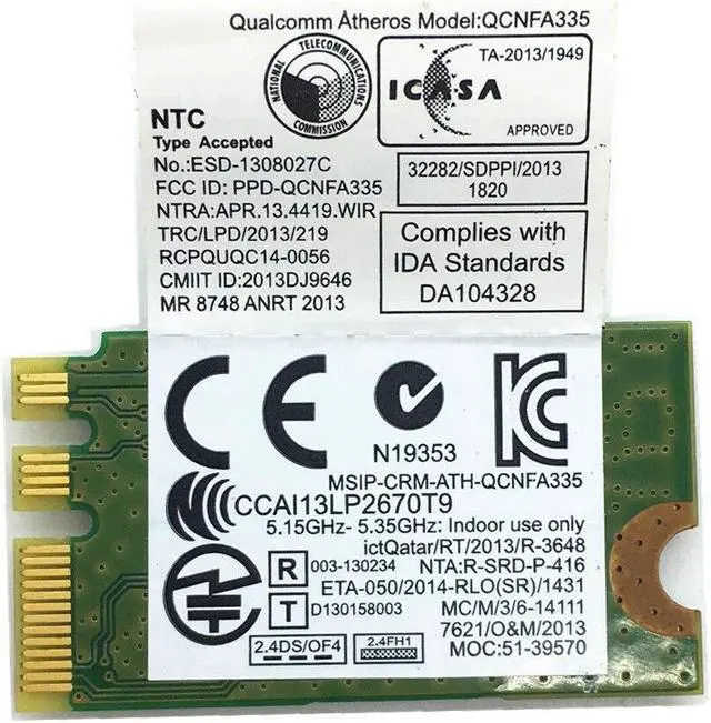 Alt view image 3 of 4 - For ATHEROS QCNFA335 802.11BGN 150Mbps Bluetooth 4.0 Wireless NGFF Card