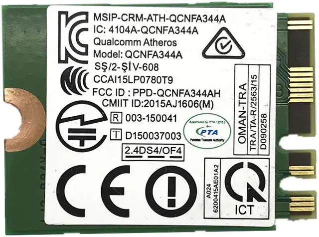 Alt view image 2 of 2 - Dand Band 867Mbps killer 1435 QCNFA344A WiFi Wireless Card 802.11ac Bluetooth 4.1 M.2 NGFF better than killer 1535