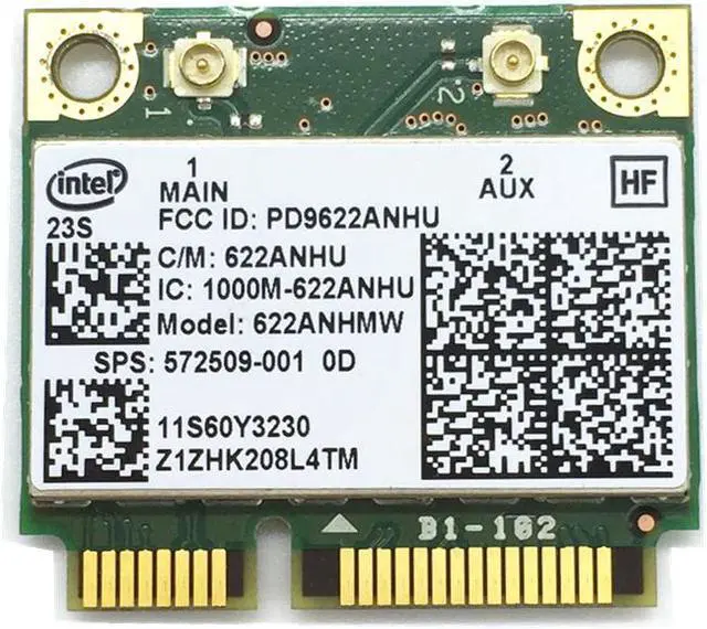 Main image of Wifi card 300Mbps Intel 6200 622ANHMW 572509-001 60Y3231 T410 T410i T510 T510i W510 T410s X201 X201i X201s