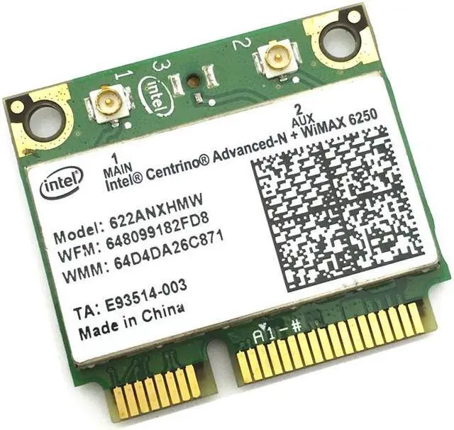 Alt view image 3 of 4 - Wireless card For Centrino Advanced-N + WiMAX Intel 6250 Wireless MINI PCI-E Dual Band Card 622ANXHMW 802.11a/b/g/n 300 Mbps