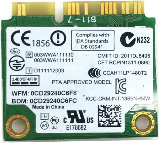 Alt view image 2 of 2 - For Intel 135 135BNHMW 150Mbps Half Mini PCI-e WLAN Bluetooth 4.0 Wireless Card