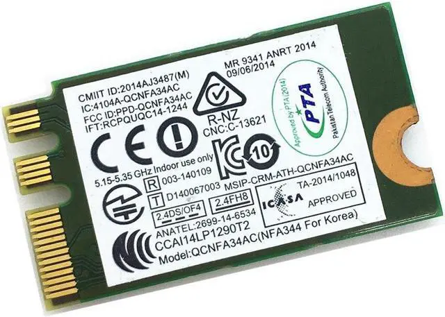 Alt view image 4 of 4 - For QCNFA34AC Wireless 802.11AC + Bluetooth 4.0 M.2/NGFF Card For B70-80 yoga3 14 Series FRU 00JT471