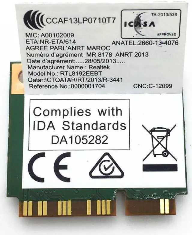 Alt view image 3 of 3 - Realtek RTL8192EEBT 03T7292 Wifi 300M + Bluetooth BT 4.0 Mini PCI-E Card