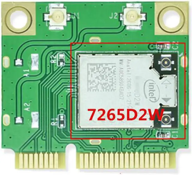 Alt view image 3 of 4 - Dual Band Wireless-AC 7265 Intel IT-7265HMW 7265D2W 2.4G/5Ghz 802.11ac 867Mbps Bluetooth 4.0 MINI PCI-E 2x2 WiFi Card