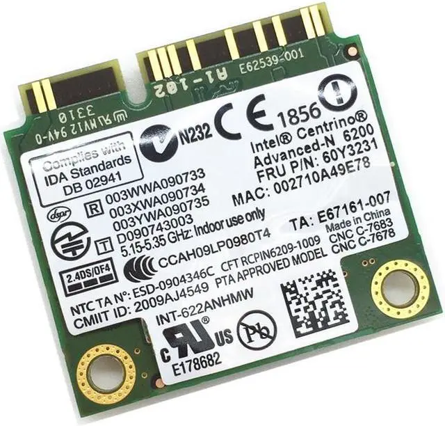 Alt view image 4 of 4 - Wifi card 300Mbps Intel 6200 622ANHMW 572509-001 60Y3231 T410 T410i T510 T510i W510 T410s X201 X201i X201s