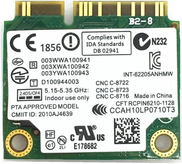 Alt view image 2 of 5 - For 6205 Intel 62205ANHMW 802.11a/b/g/n 2.4G/5.0Ghz Wireless Mini PCI-E Card for EliteBook 8470p 8770W SPS 695915-001