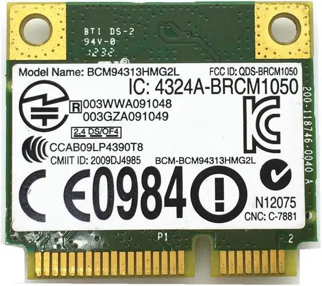 Alt view image 2 of 2 - Broadcom 4313 DW1501 BCM94313HMG2L wireless Wifi mini Pcie Half Card for  for N3010 D1510 N4010 3400 15R
