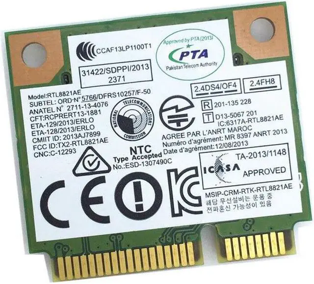 Alt view image 2 of 2 - Wireless WiFi RTL8821AE 802.11a/b/g/n/ac WiFi 2.4/5.0 GHz Bluetooth 4.0 Combo Card Exceed Intel 3160