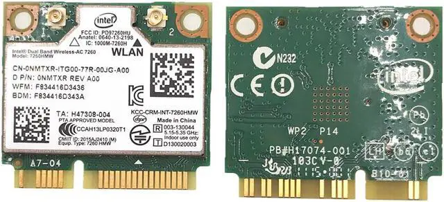 Main image of For Dual Band Intel Wireless-AC 7260 7260AC 7260HMW 2.4&5G 867M BT4.0 MiniPCIe WiFi Wireless Card