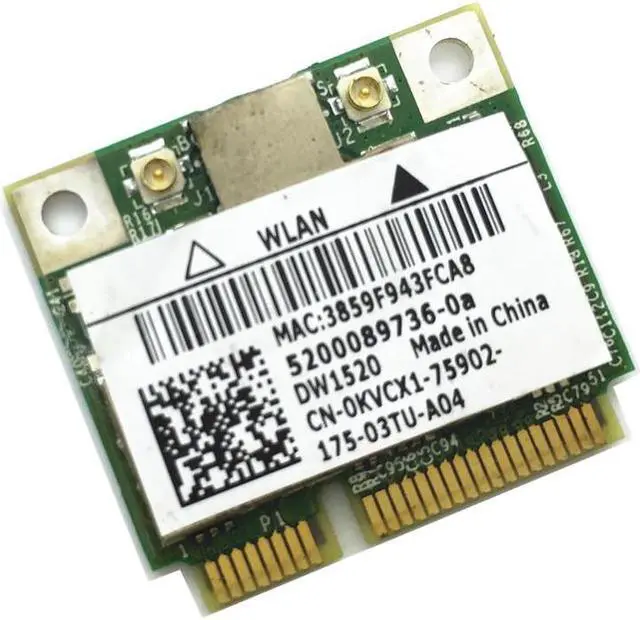 Alt view image 4 of 6 - Half MiniPCI-E Card 300Mbps for DW1520 Wireless Card Broadcom BCM43224 BCM943224HMS