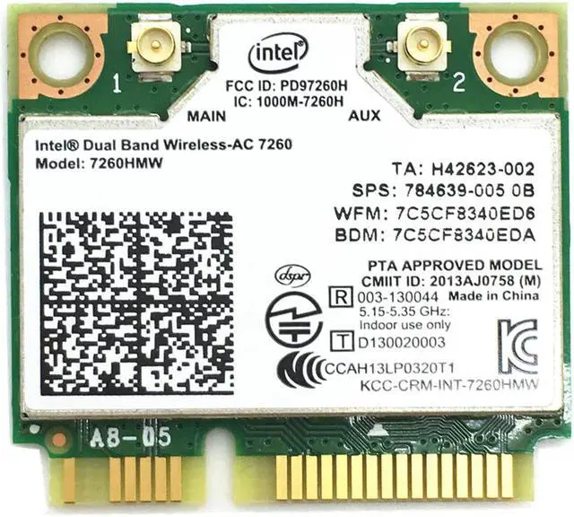 Main image of 7260HMW Dual Band Wireless Intel 7260 7260HMW 802.11ac 867Mbps Bluetooth 4.0 Wireless WIFI Card Mini-PCIE for 840 ZBOOK 14 15 17