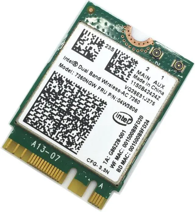 Main image of For 7260 7260NGW Dual Band 2.4/5.0 GHz 802.11ac+ Bluetooth 4.0 wireless NGFF wifi card for IBM T440 T440S X240S Yoga y50