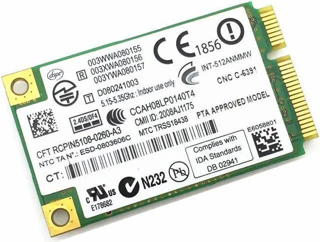 Alt view image 4 of 5 - For wireless WiFi Link Intel 5100 512AN_MMW Mini PCI-E  card 300Mbps 802.11a/g/n 512AN_MMW 480985-001 DV4 DV5 6930p 8530p