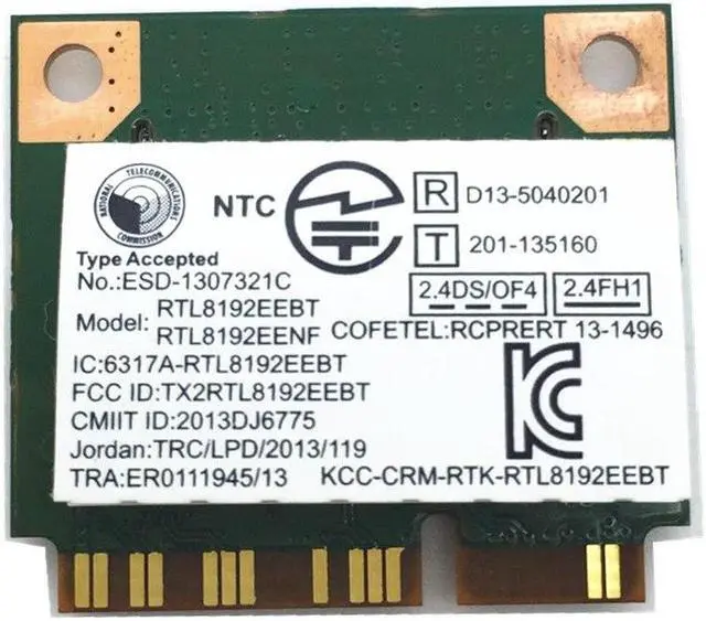 Alt view image 2 of 3 - Realtek RTL8192EEBT 03T7292 Wifi 300M + Bluetooth BT 4.0 Mini PCI-E Card