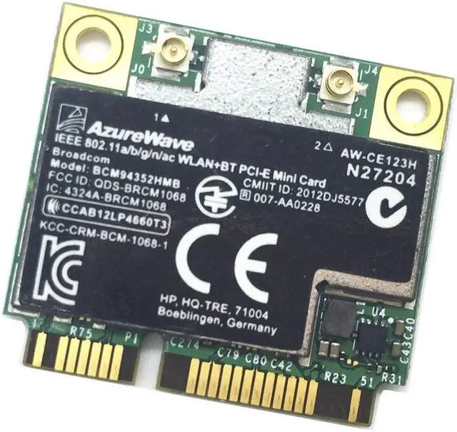Alt view image 3 of 4 - For HP Broadcom BCM94352HMB 4352 AW-CE123H WiFi + Bluetooth BT 4.0 867 Mbps Card 802.11ac SPS 724935-001