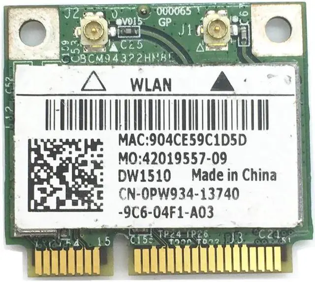 Main image of For DW1510 PW934 802.11 AGN Wireless Half Mini PCI-E BCM94322HM8L Dual Brand