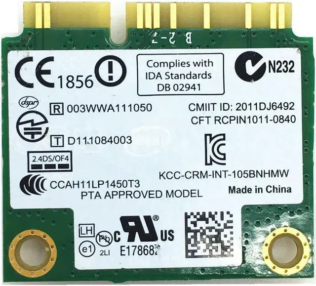 Alt view image 2 of 4 - For Intel Centrino Wireless-N 105 105BNHMW 802.11n Mini PCI Express Wi-Fi Adapter 802.11b/g/n 150Mbps
