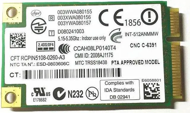 Alt view image 4 of 6 - For WiFi Link 5100 512AN_MMW Mini PCI-E 802.11a/g/n 300Mbps 2.4G/5.0G WiFi Wireless Card