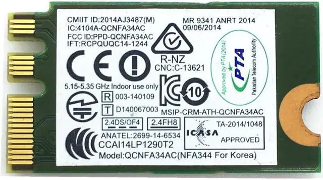 Alt view image 2 of 4 - For QCNFA34AC Wireless 802.11AC + Bluetooth 4.0 M.2/NGFF Card For B70-80 yoga3 14 Series FRU 00JT471