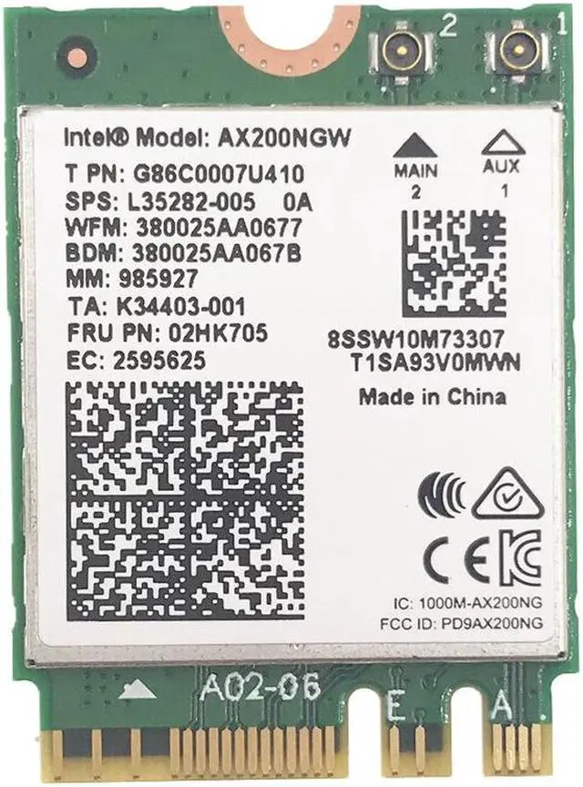 Alt view image 2 of 3 - With Antennas set Intel AX200 NGFF Wifi 6 Bluetooth 5.0 Card AX200NGW 802.11ac/ax Dual Band Wireless ngff card