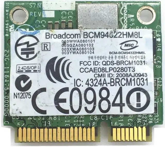 Alt view image 2 of 4 - For DW1510 PW934 802.11 AGN Wireless Half Mini PCI-E BCM94322HM8L Dual Brand