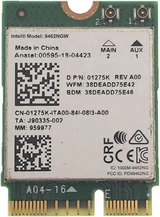 Main image of For Intel 9462NGW 2.4G&5G dual band 433M NGFF CNVI 802.11AC wireless wifi network card bluetooth 5.0