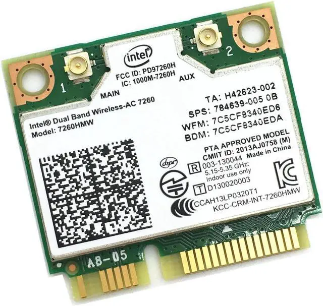 Alt view image 3 of 4 - 7260HMW Dual Band Wireless Intel 7260 7260HMW 802.11ac 867Mbps Bluetooth 4.0 Wireless WIFI Card Mini-PCIE for 840 ZBOOK 14 15 17