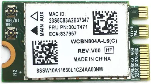 Main image of For QCNFA34AC Wireless 802.11AC + Bluetooth 4.0 M.2/NGFF Card For B70-80 yoga3 14 Series FRU 00JT471