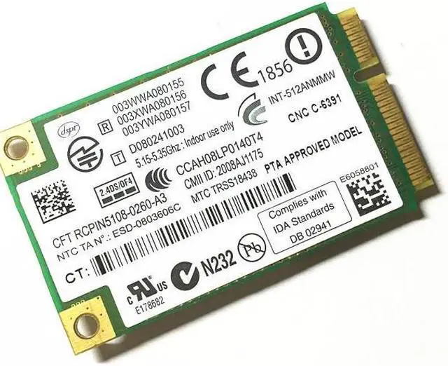 Alt view image 3 of 6 - For WiFi Link 5100 512AN_MMW Mini PCI-E 802.11a/g/n 300Mbps 2.4G/5.0G WiFi Wireless Card